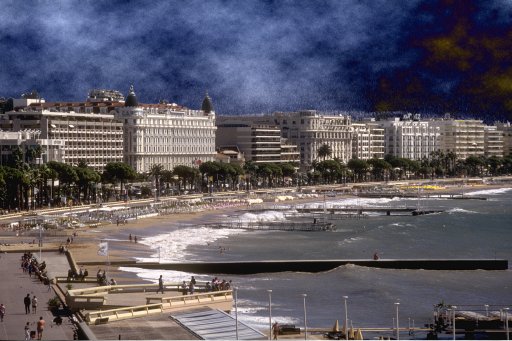 Beach full of hotels (Cannes September 1994)